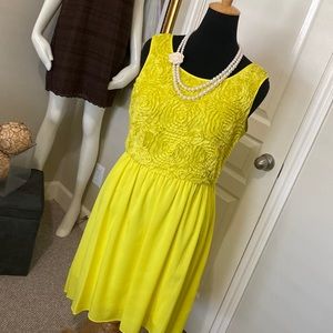 Paradise found in a lemon yellow dress by Giani Bini!